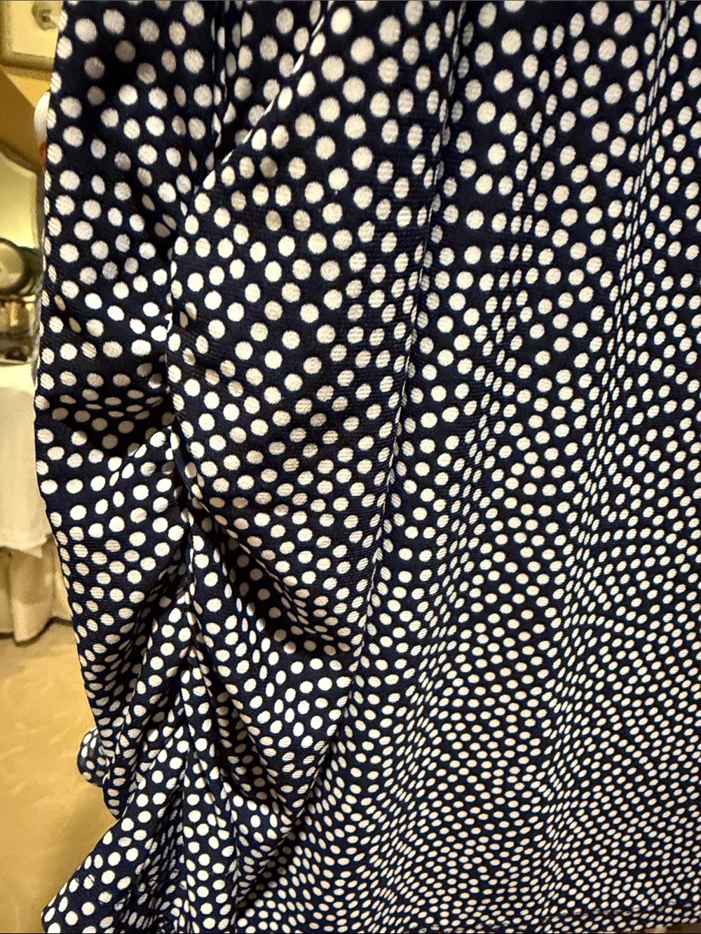 Anne Klein Navy and White Polka Dot Sleeveless V-Neck 1X - Picture 3 of 6